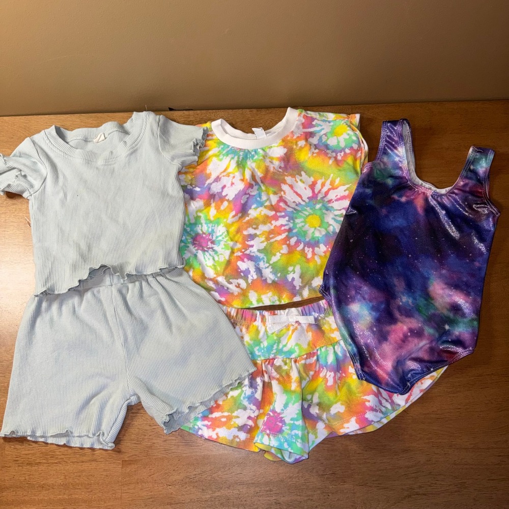 Toddler Girls 3T Clothing Lot Kids Headquarters Tie Dye Rib Set Galaxy Leotard